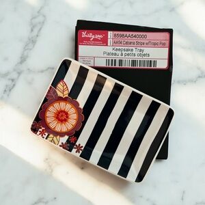 * Thirty One Keepsake Tray in Cabana Stripe W/ Tropical Pop NEW